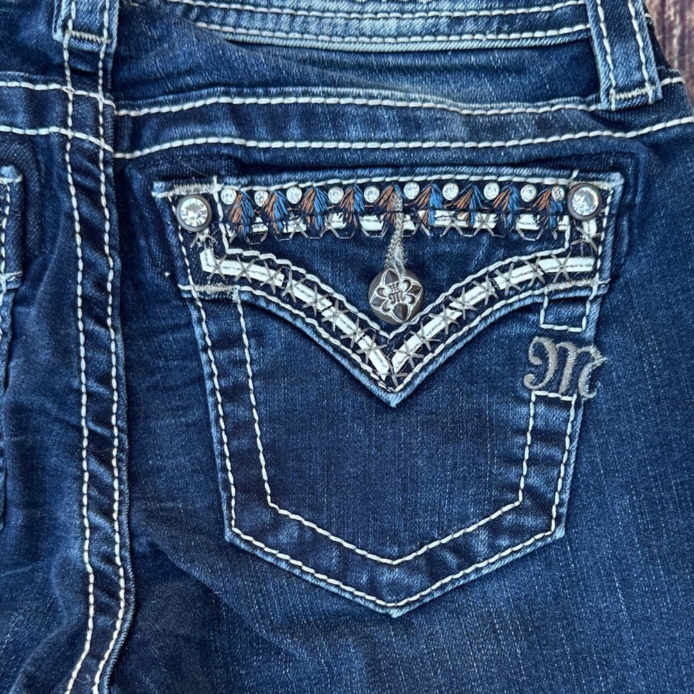 Miss Me Girls Blue Bootcut Jeans - Picture 7 of 12